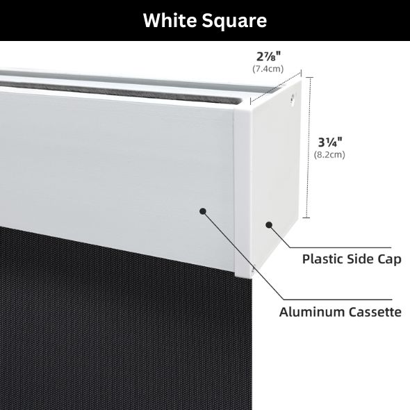 White Square Valance Light Filtering Solar Shades 1%/3%/5% Openness Aventus