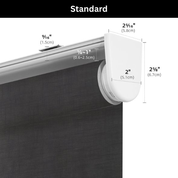 Standard Valance Light Filtering Roller Shades 60%/70% Blackout Twilight