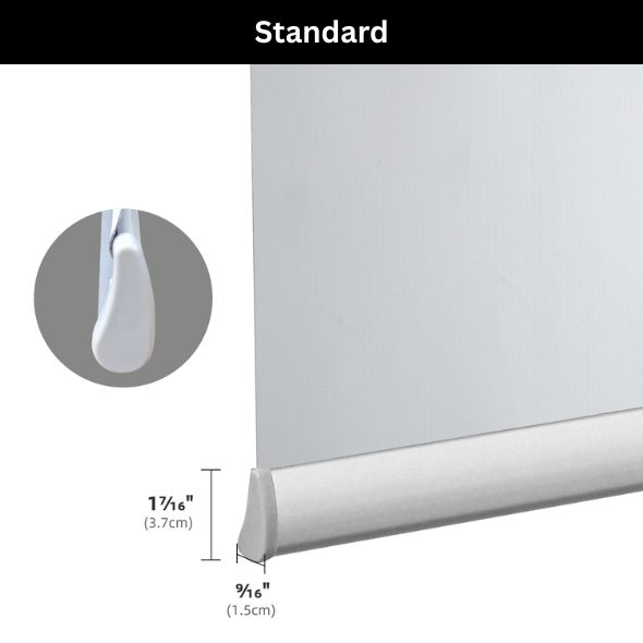 Standard Bottom Bar Roller Shades 100% Blackout Vinyl 