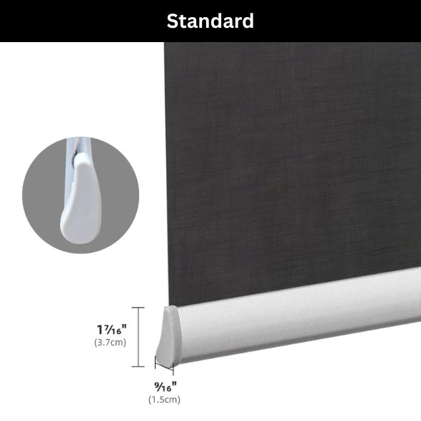 Standard Bottom Bar Standard Valance Light Filtering Roller Shades 60%/70% Blackout Twilight