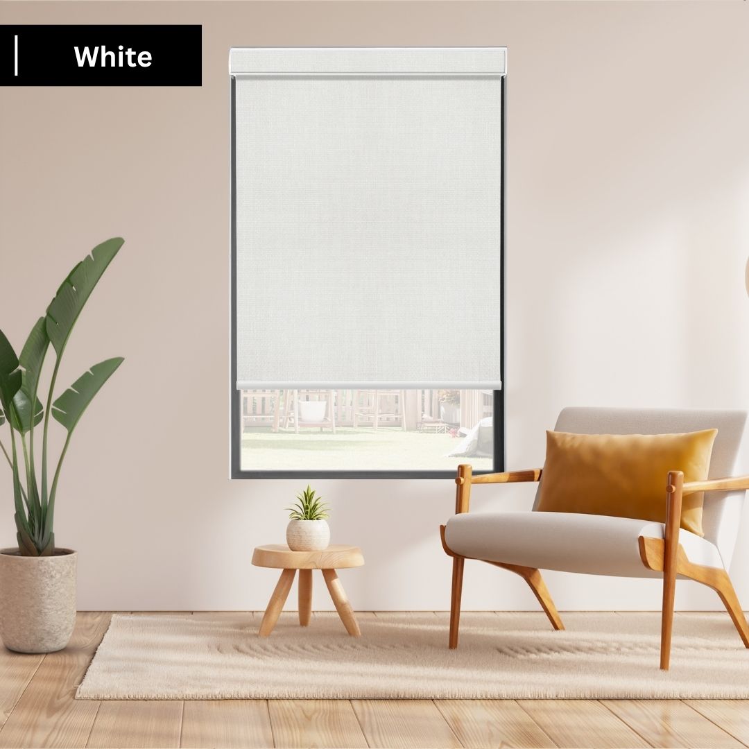 White Roller Shades 100% Blackout Vigor