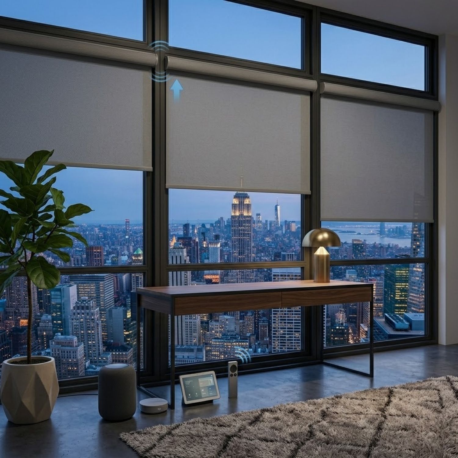 This is a Motorized Roller Shades 100% Blackout Vigor