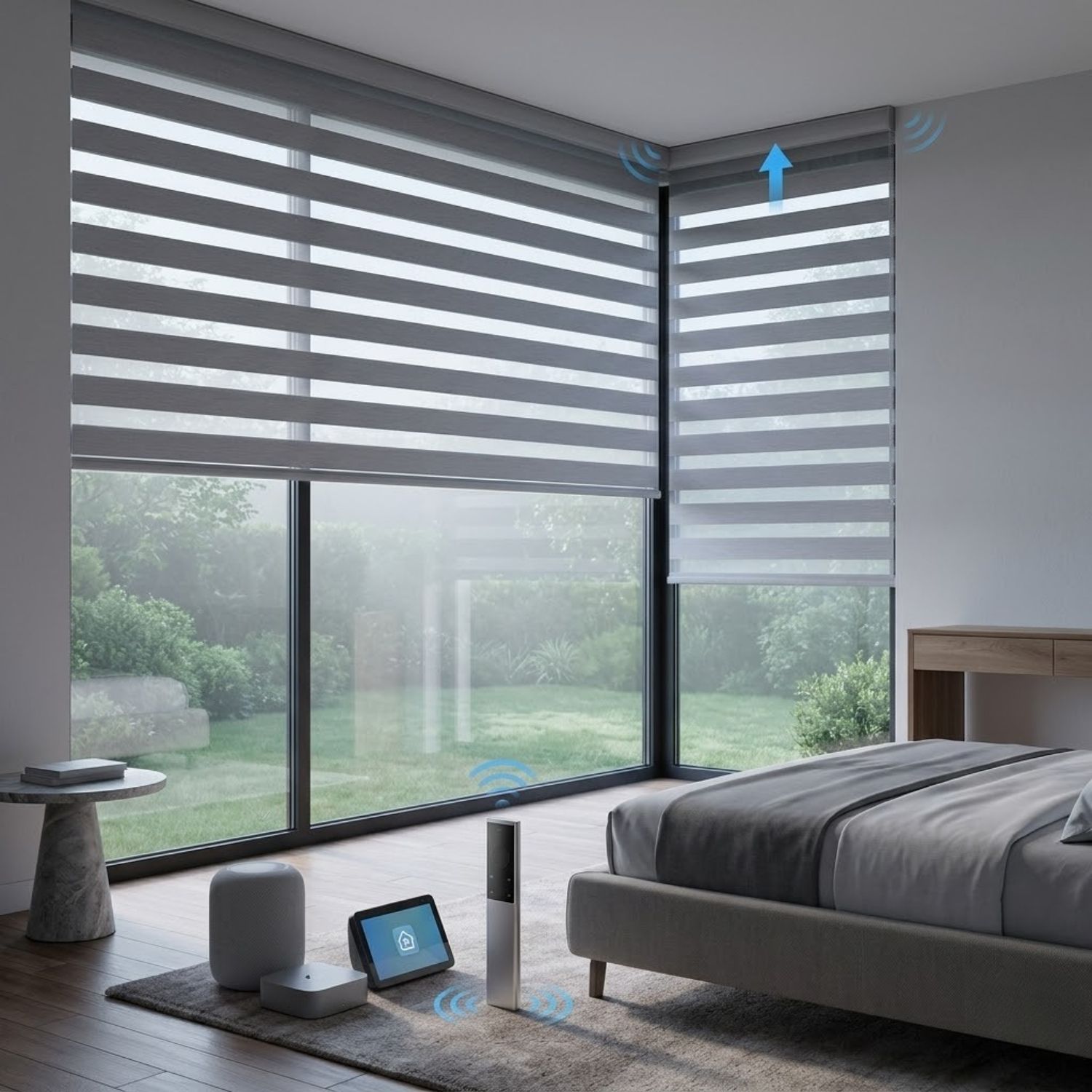 This is a Motorized Zebra Shades Translucent 95mm