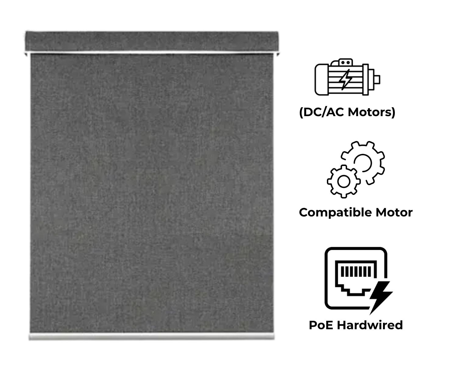 Hardwired Roller Shades: Traditional DC/AC & PoE Options