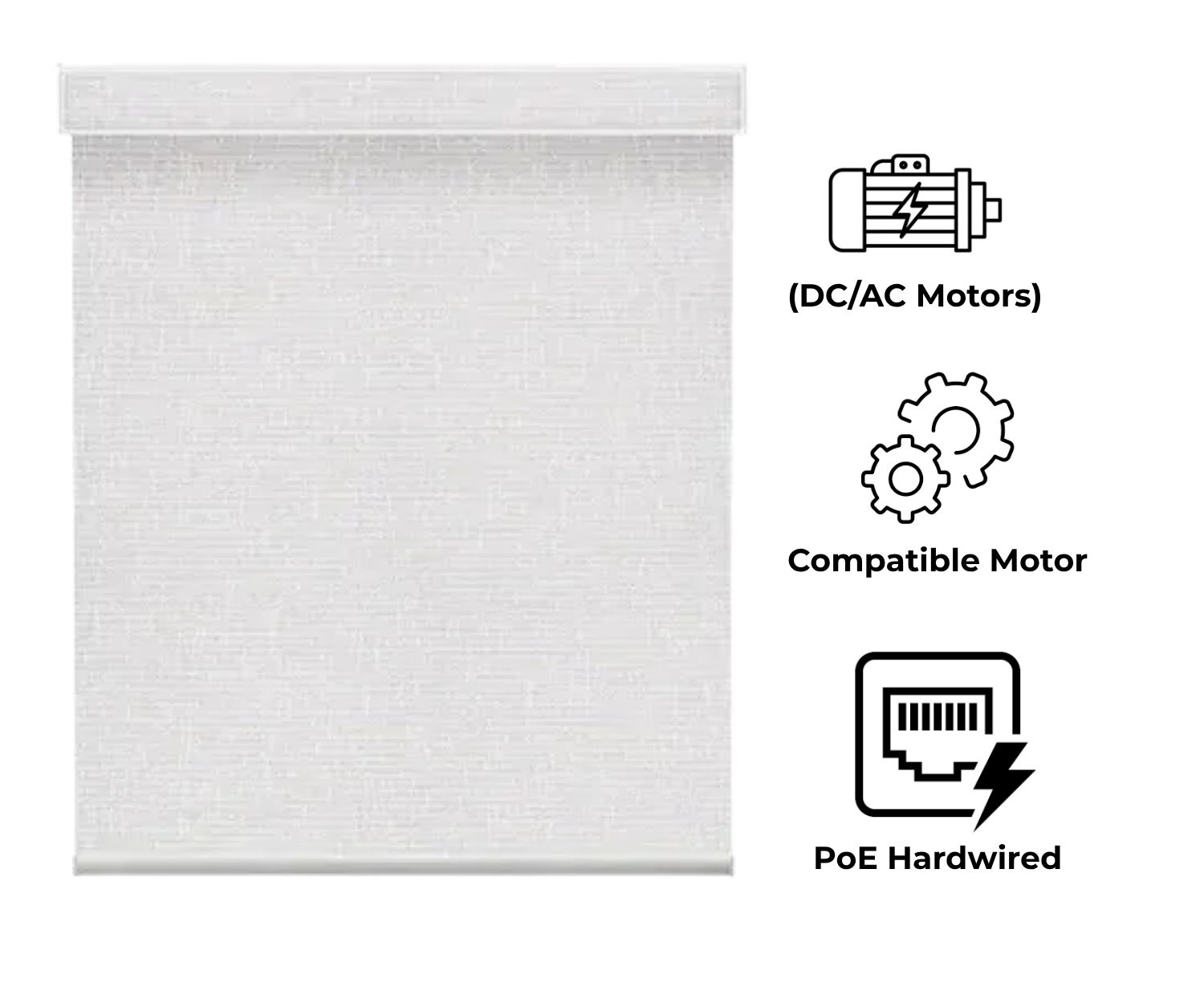 Hardwired Roller Shades: Traditional DC/AC & PoE Options