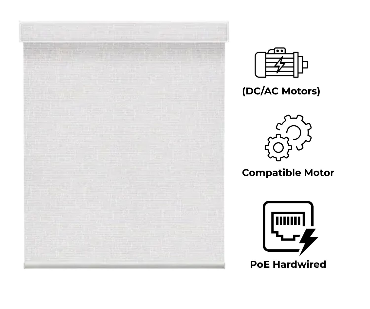 Hardwired Roller Shades: Traditional DC/AC & PoE Options