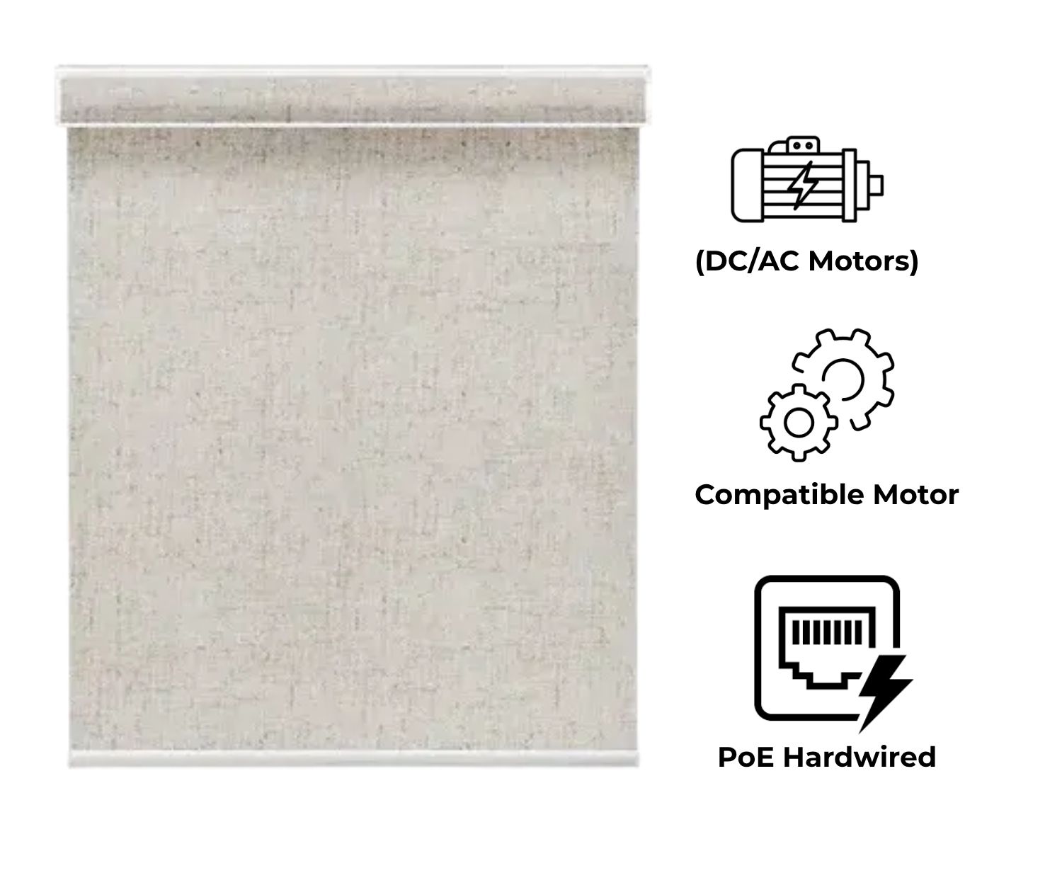 Hardwired Roller Shades: Traditional DC/AC & PoE Options