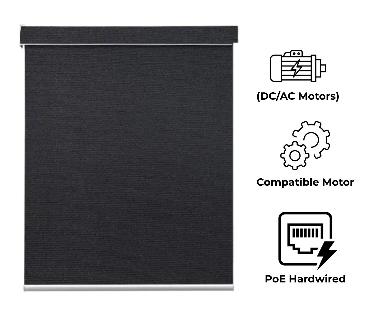Hardwired Roller Shades: Traditional DC/AC & PoE Options