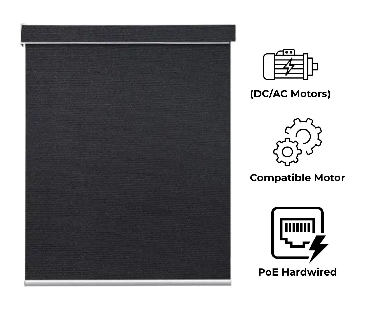 Hardwired Roller Shades: Traditional DC/AC & PoE Options