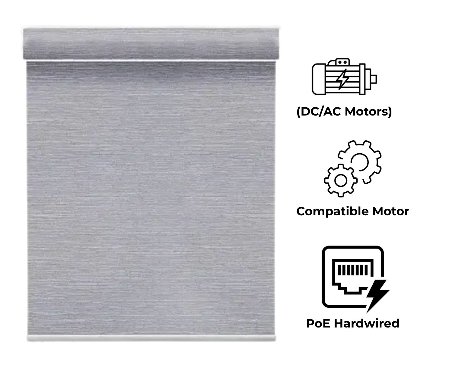 Hardwired Roller Shades: Traditional DC/AC & PoE Options