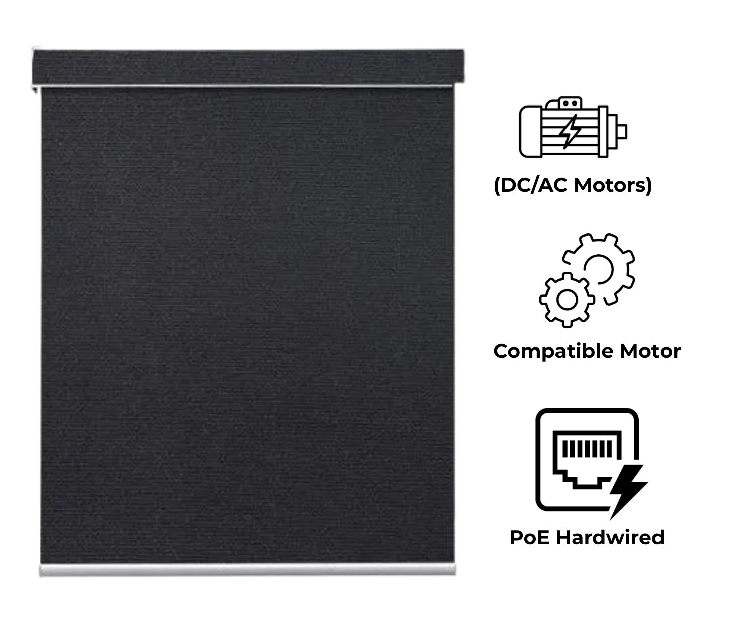 Hardwired Roller Shades: Traditional DC/AC & PoE Options