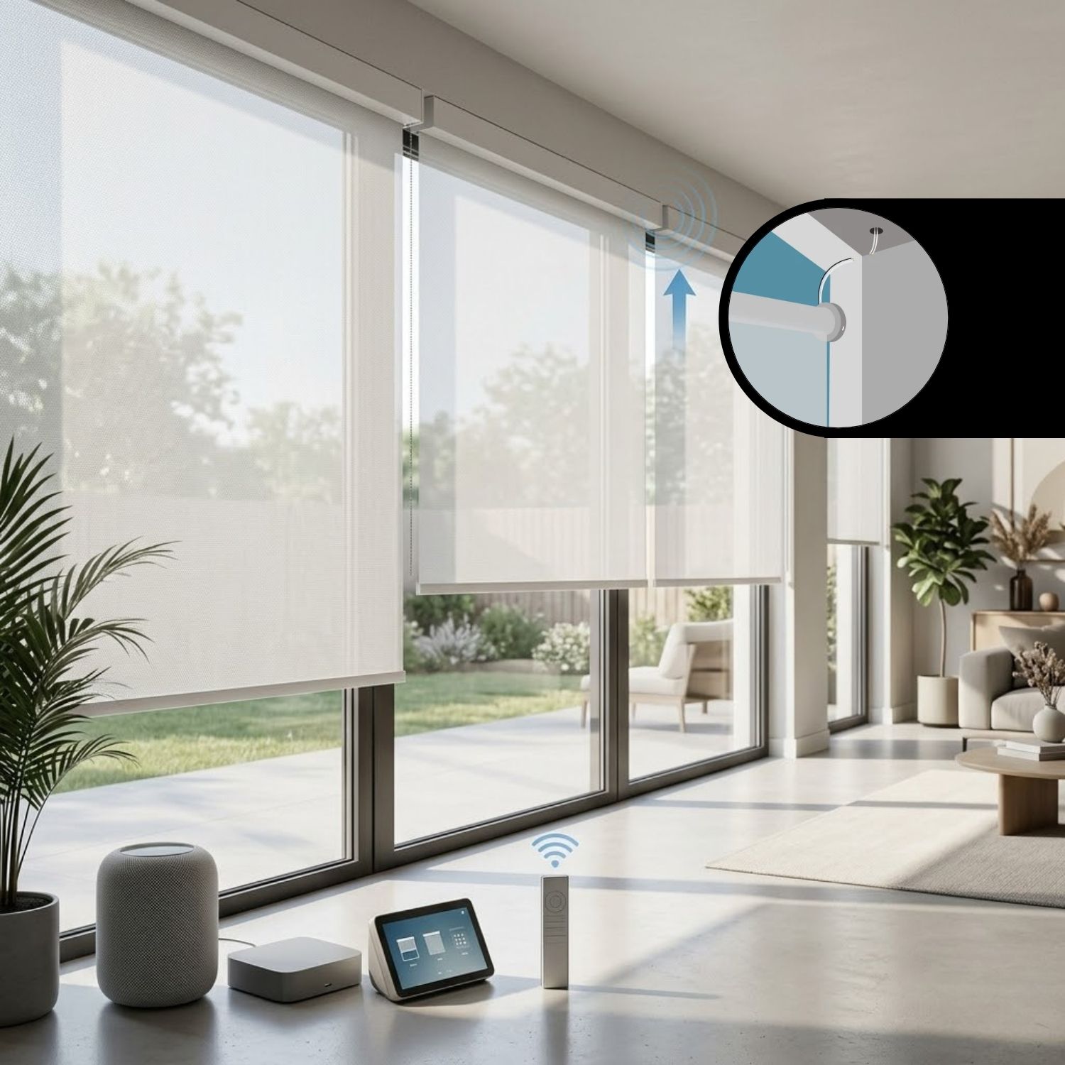 This is a Hardwired Motorized Light Filtering Solar Shades 1%/3%/5% Openness Aventus