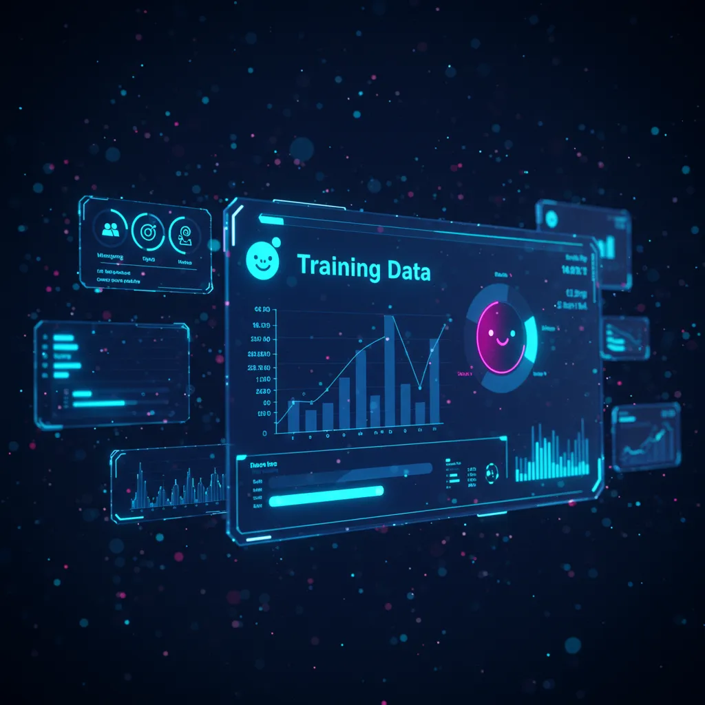 Dashboard interface showing training data input
