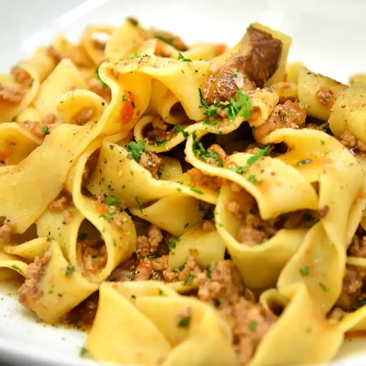 Fresh pasta with herbs and tomatoes