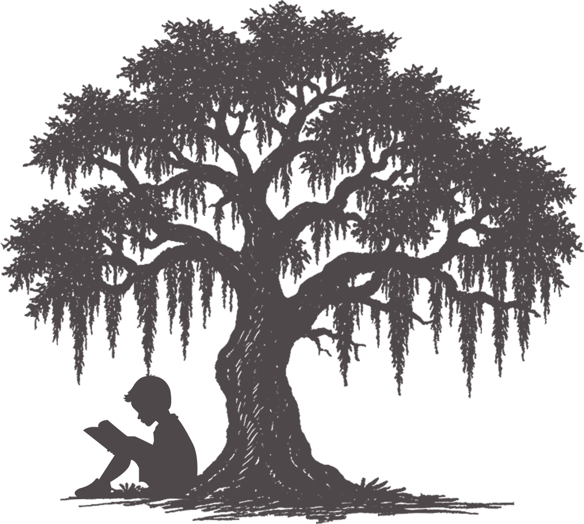 Soft oil painting of a teacher guiding children in a warm, classical classroom.