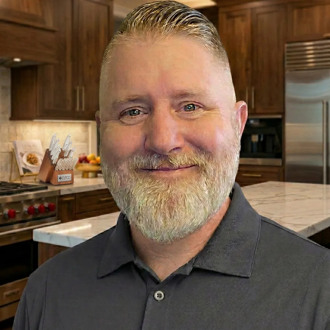 a piture of several Cutco products on the counter