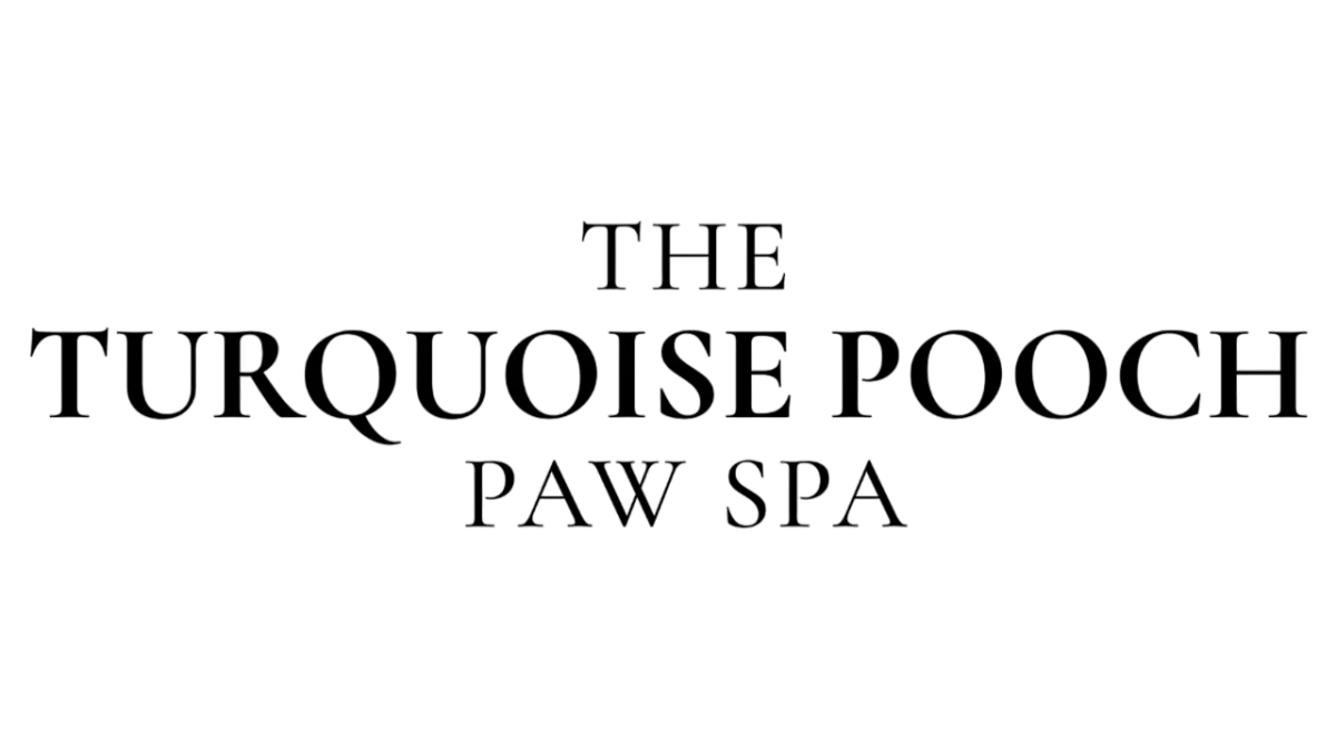 The Turquoise Pooch Paw Spa Text Logo.