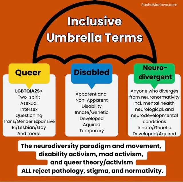 Inclusive Umbrella Terms: Queer, Disabled, Neuro-divergent