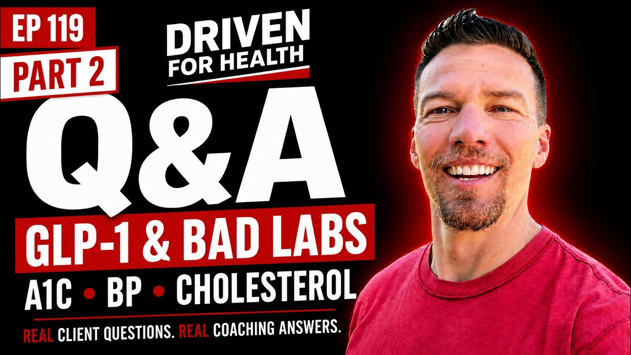 Episode 119 cover: Driven For Health AMA Part 2 with GLP-1, A1C and cholesterol questions
