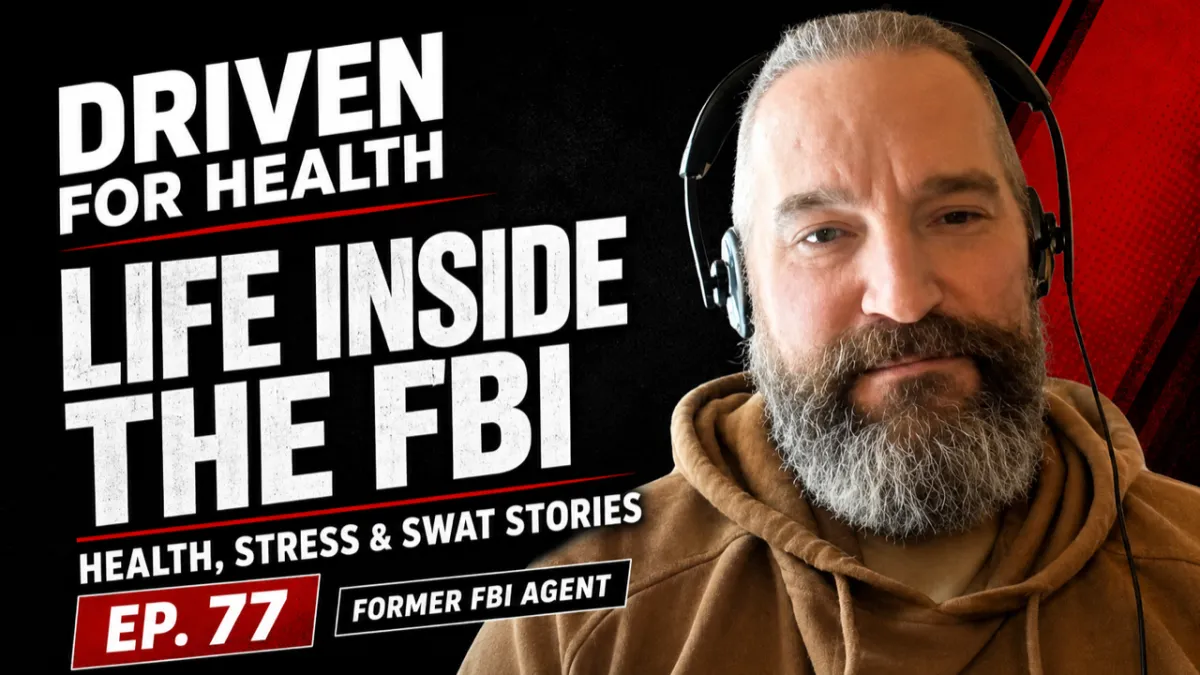 Coach Brian Parana and retired FBI agent Eric Robinson talking about fitness standards, stress and staying capable under pressure on the Driven For Health podcast.