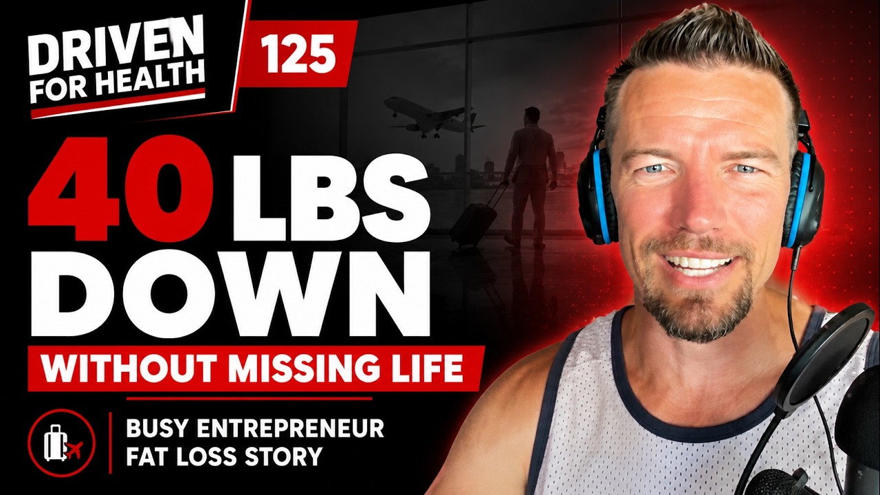 Matt, a busy business owner, on episode 125 of Driven For Health after losing 40 pounds without giving up travel or wine