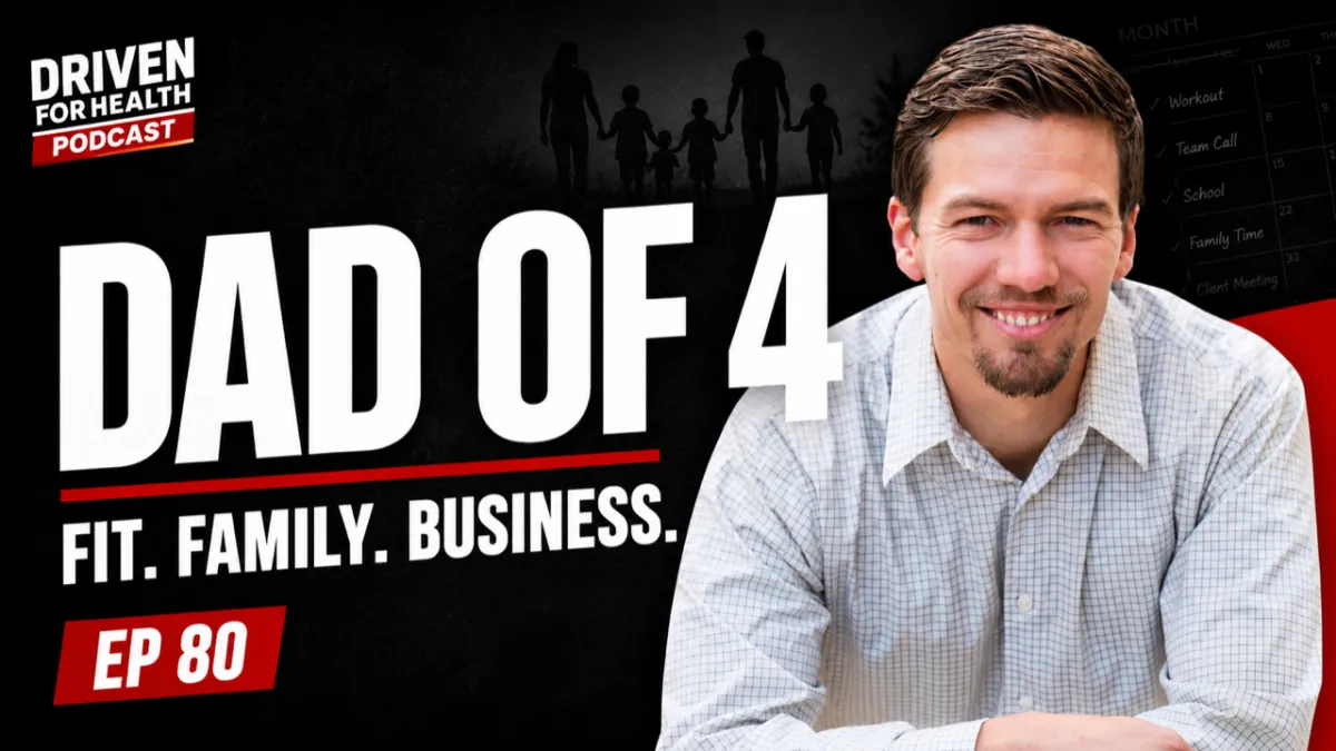 Juggling Family, Business, and Health as a Dad Over 40, Coach Brian Parana's Driven For Health episode with Scottish squash and health coach Chris Nicol on fitting training around four kids and a coaching business.