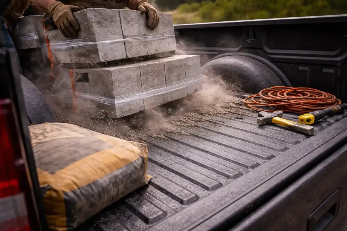 spray in bed liner protecting truck bed from heavy loads and impact damage