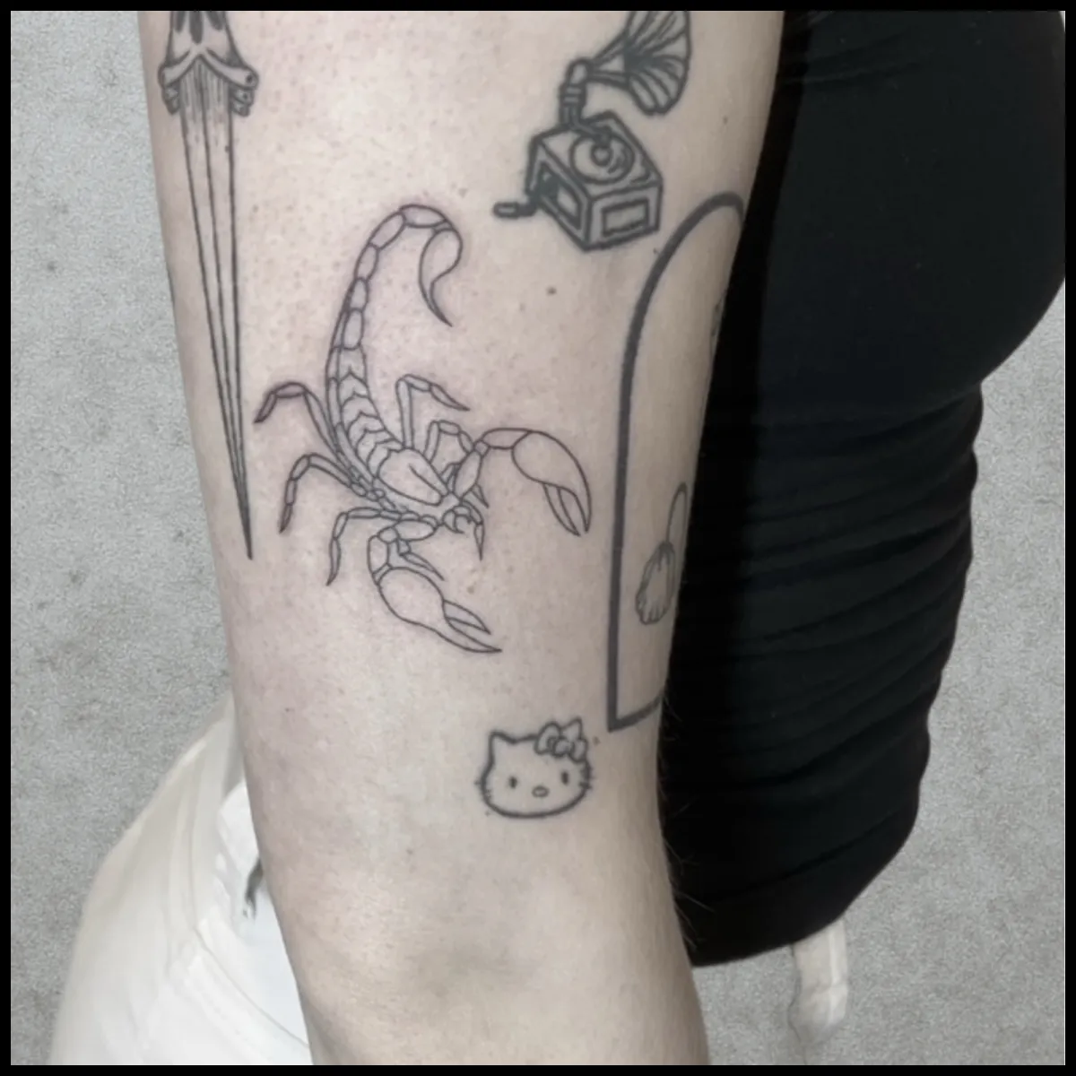 Scorpion tattoo Micro realism on the arm