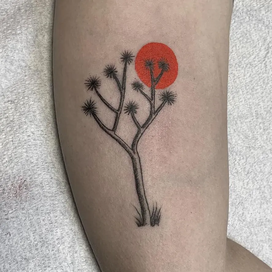 Detailed Horse with a flower tattoo fine line