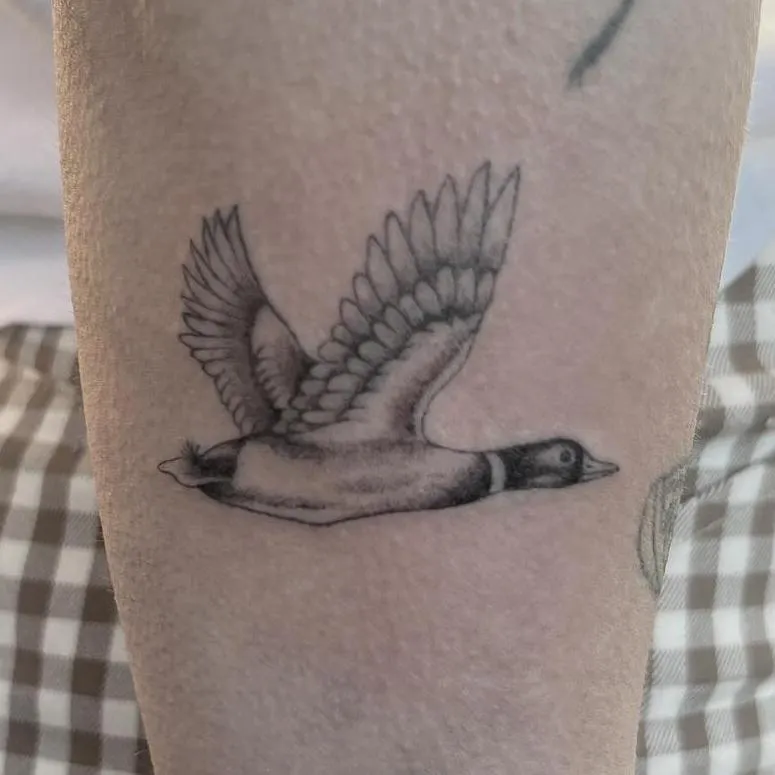 Cowboy girl dancing tattoo fine line