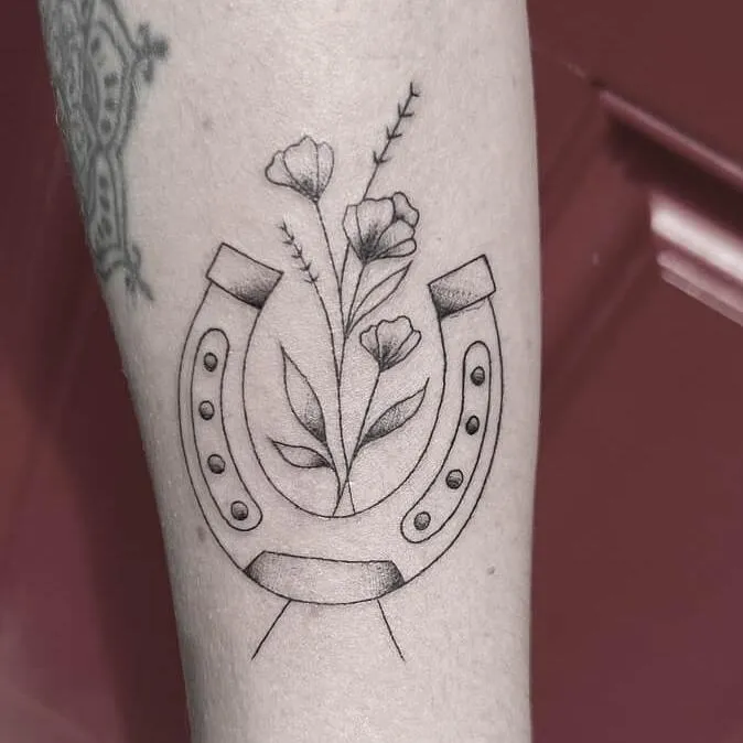 Cowboy hat and the desert tattoo fine line