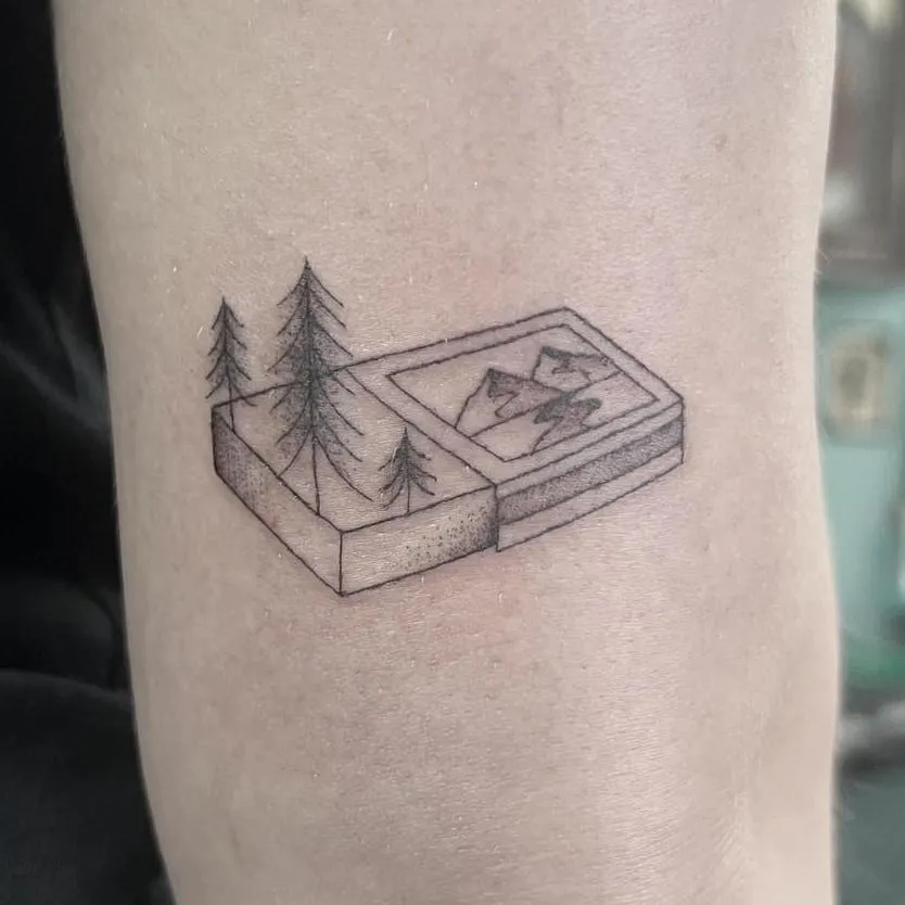 Cowboy puppy tattoo fine line Micro realism