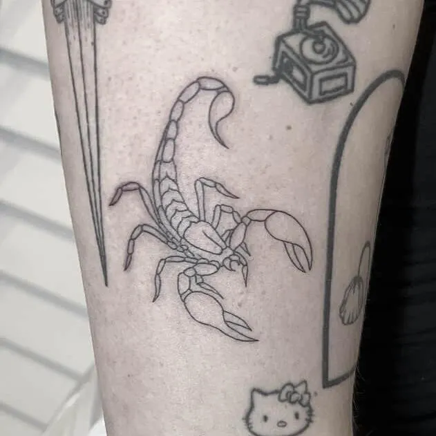 Cowboy puppy tattoo fine line Micro realism