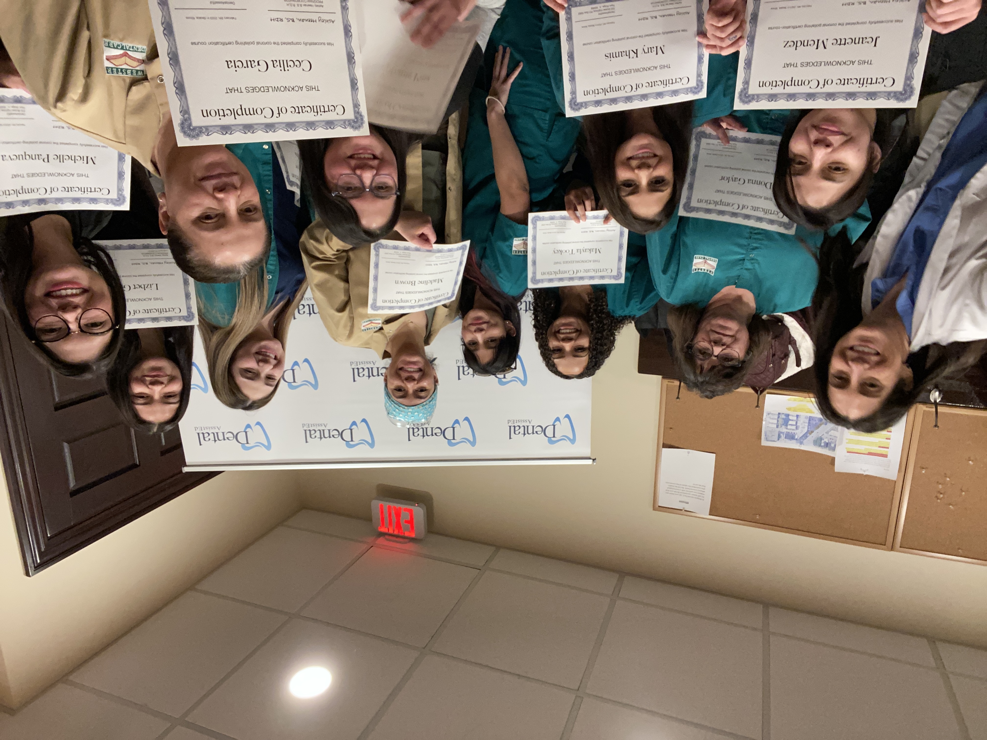 Dental assistant school students training in Illinois certification program