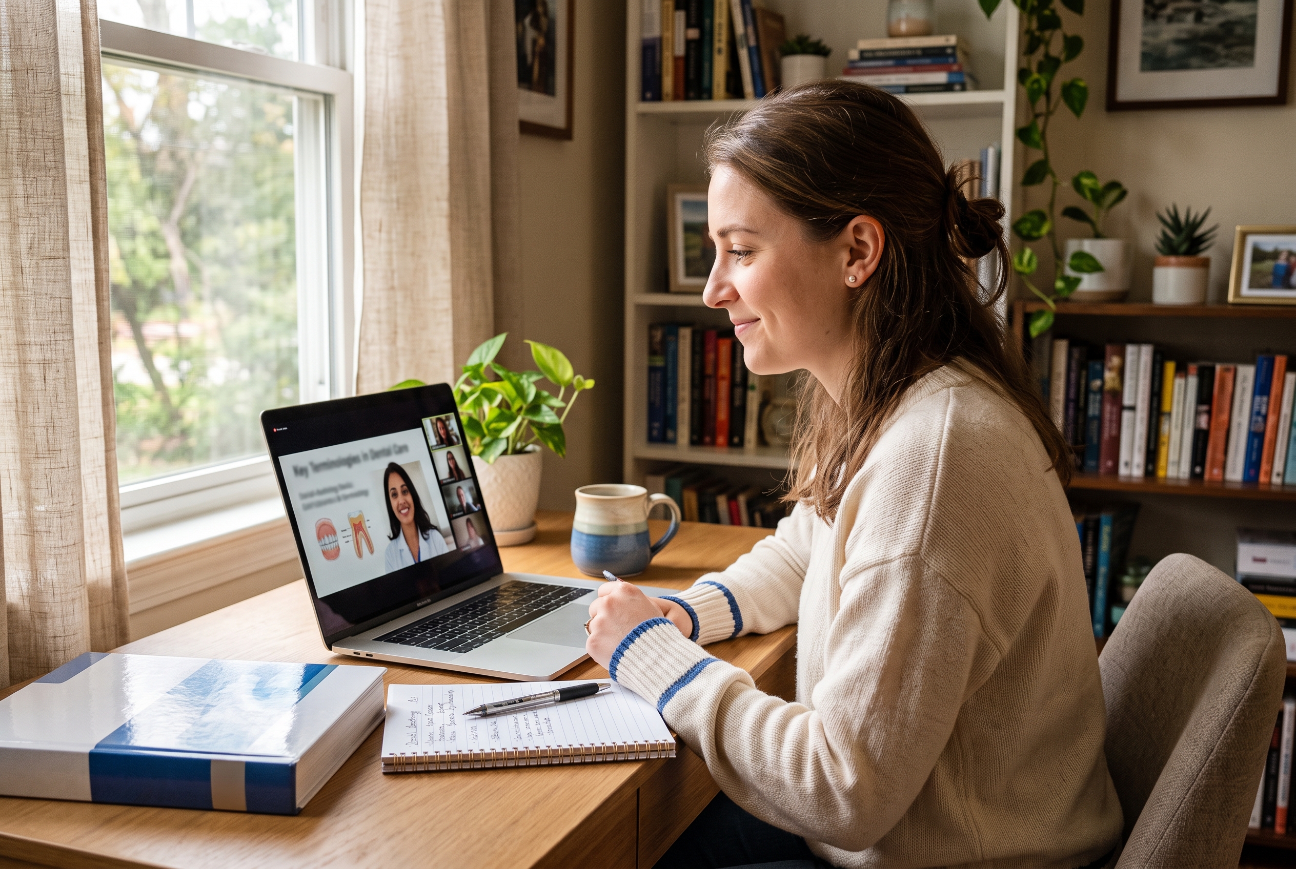Career changer completing free WIOA-funded dental assistant training online in Illinois