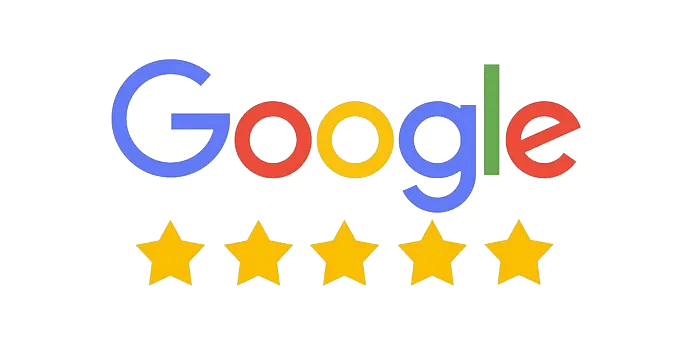 A Google 5 star review badge indicating excellent customer satisfaction.