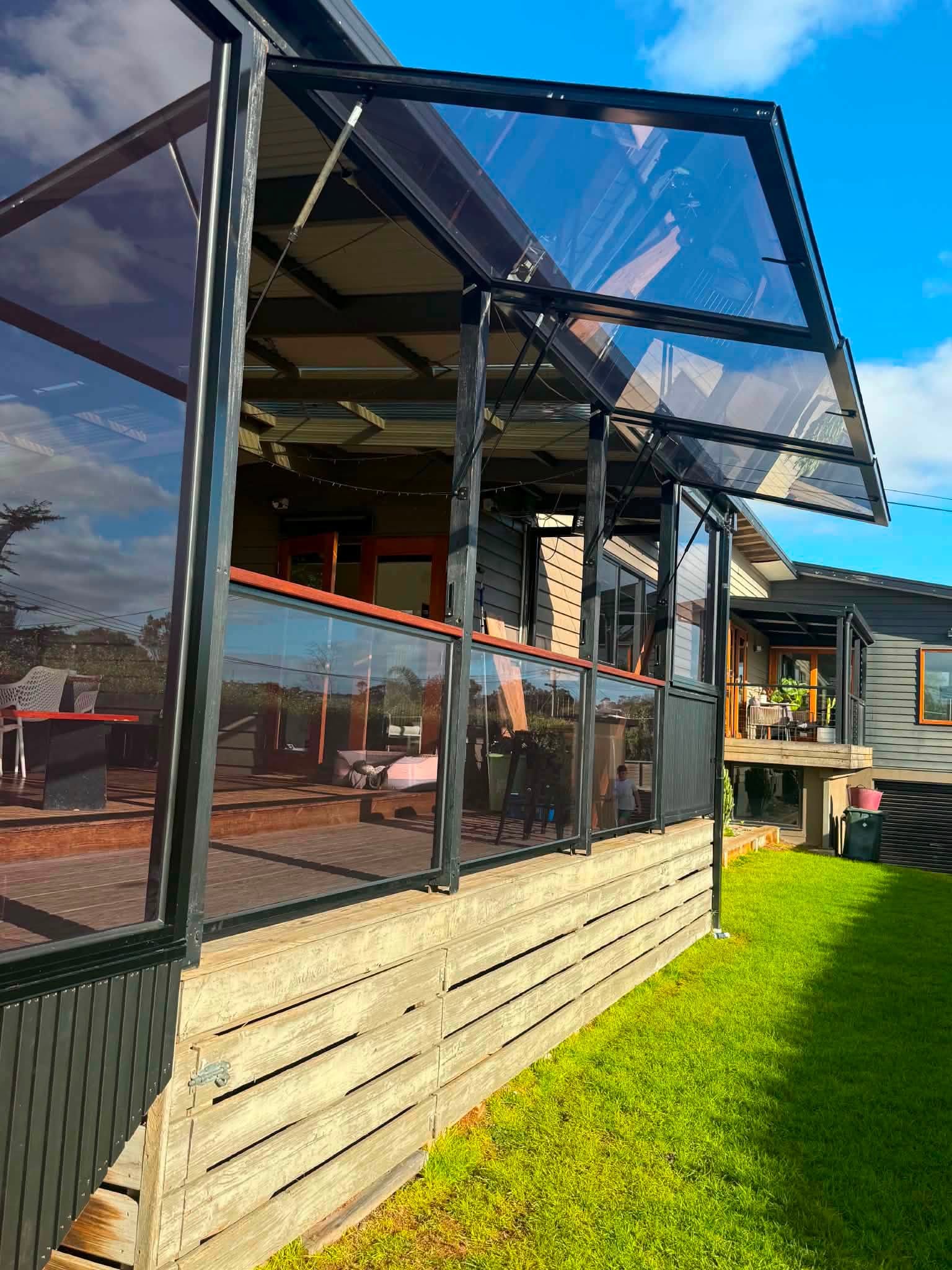 Veranda glass installation by Collins Glass & Glazing in Bannockburn