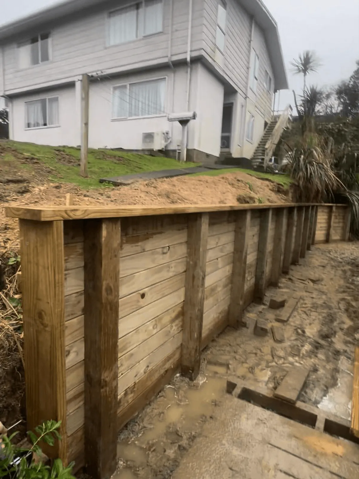Retaining wall and landscaping project in Wellington
