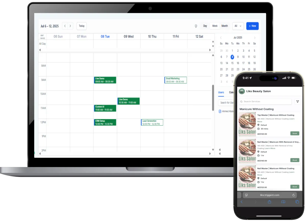 TRIGGANT AI CRM for beauty salons, real estate and SMBs