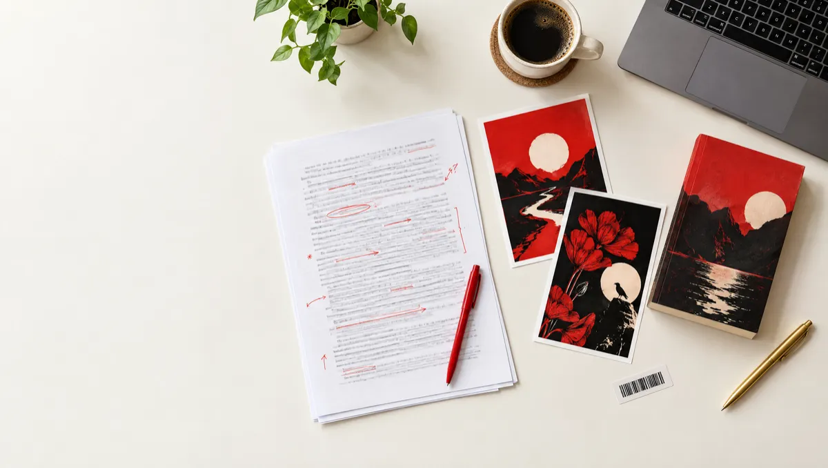 An author's publishing toolkit: an edited manuscript, cover proofs and a finished paperback