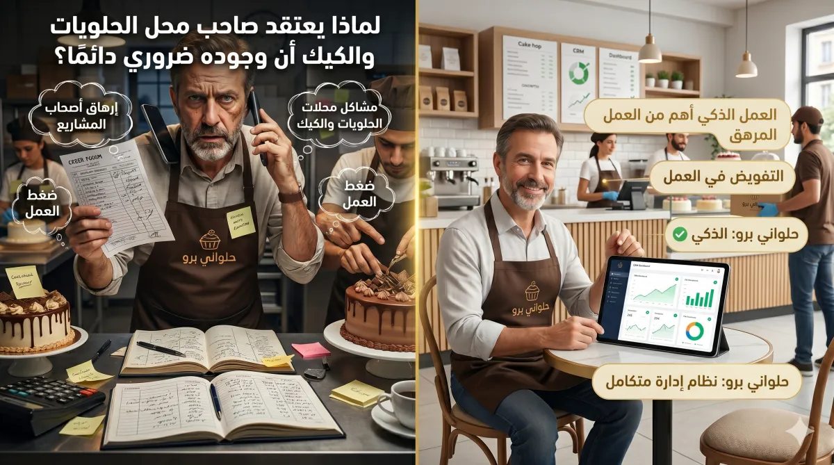 إدارة محلات الحلويات وتفويض المهام بنظام رقمي.