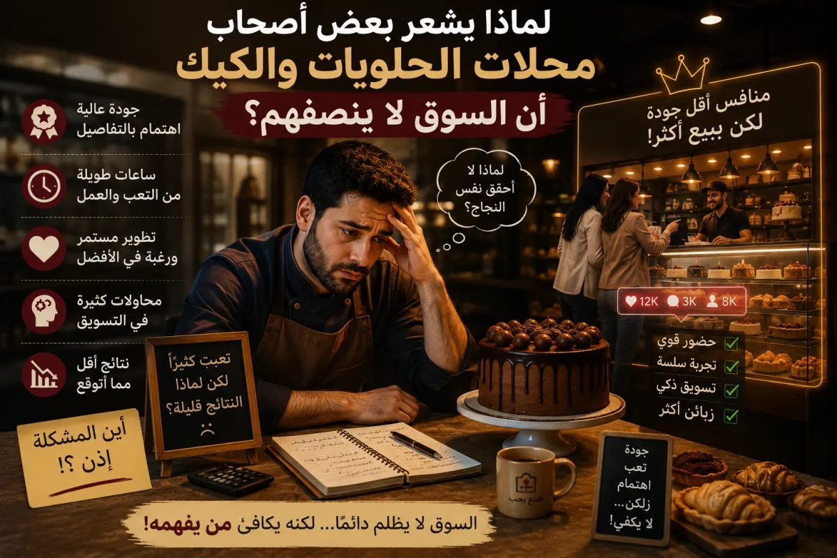 أسباب خسارة الزبائن في محلات الحلويات رغم جودة المنتجات.