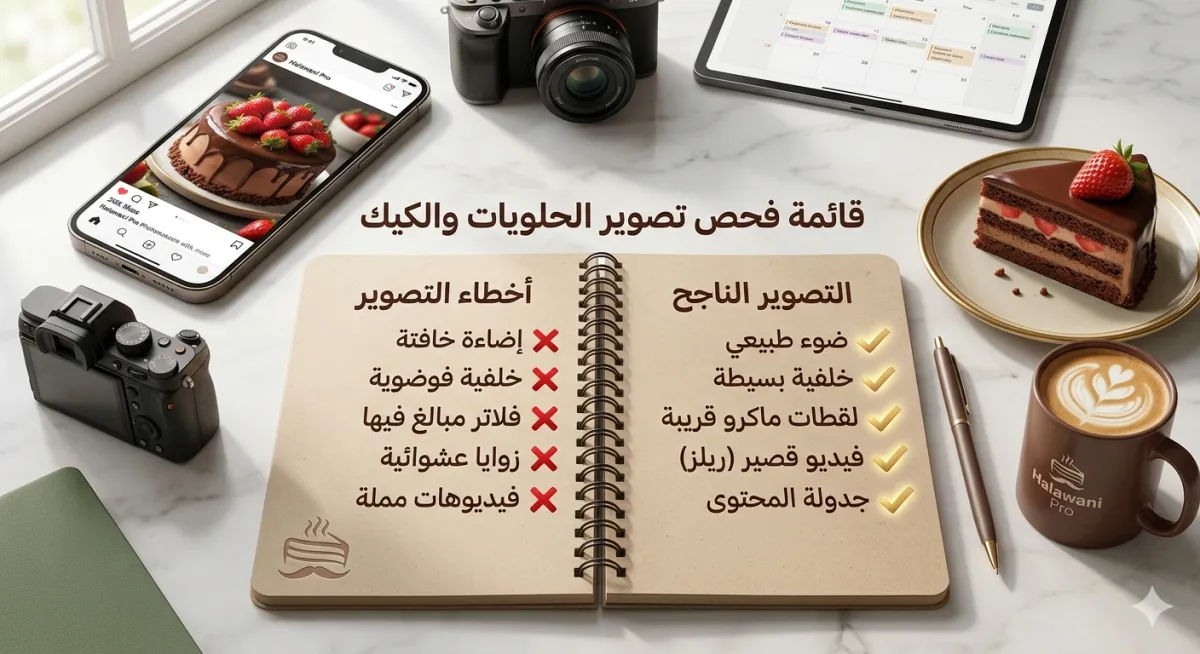 فن تصوير الحلويات: كيف تجعل زبائنك "يأكلون" بأعينهم قبل أفواههم؟ 📸🍰