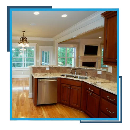 Kitchen remodeling project in Chapel Hill with bright cabinets and modern finishes