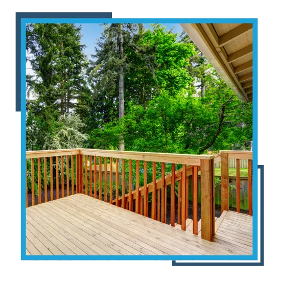 Repaired deck with safe steps and rails in Chapel Hill, NC