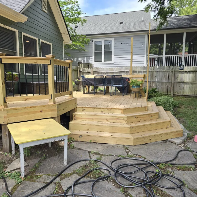 Outdoor living deck in Raleigh, NC designed for relaxing and family gatherings