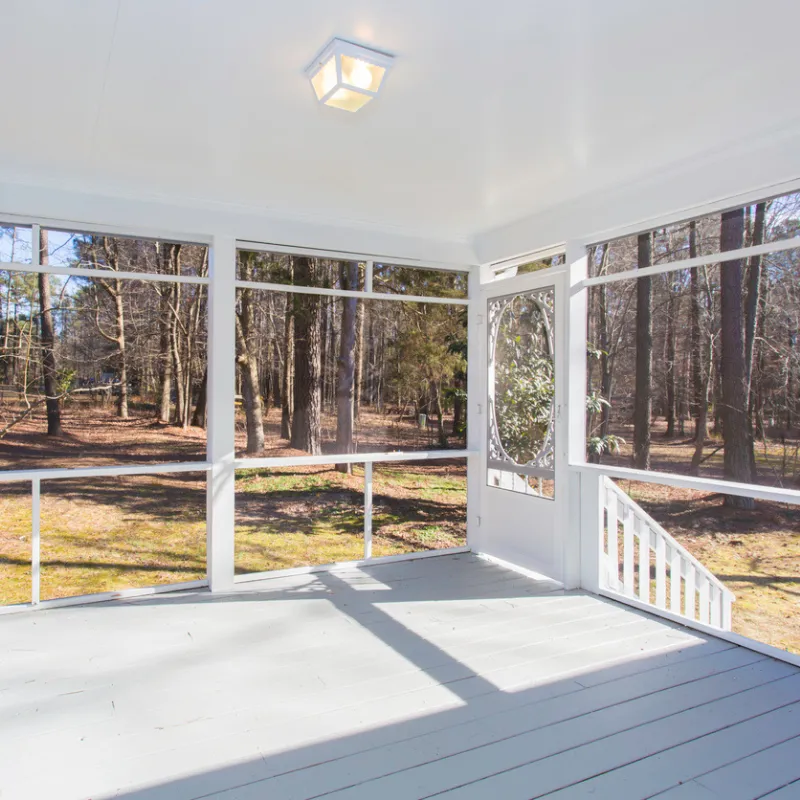 Custom screen porch attached to a Raleigh home