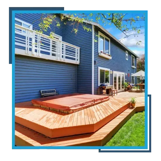 Custom deck and hot tub area enhancing outdoor living space in Durham, NC