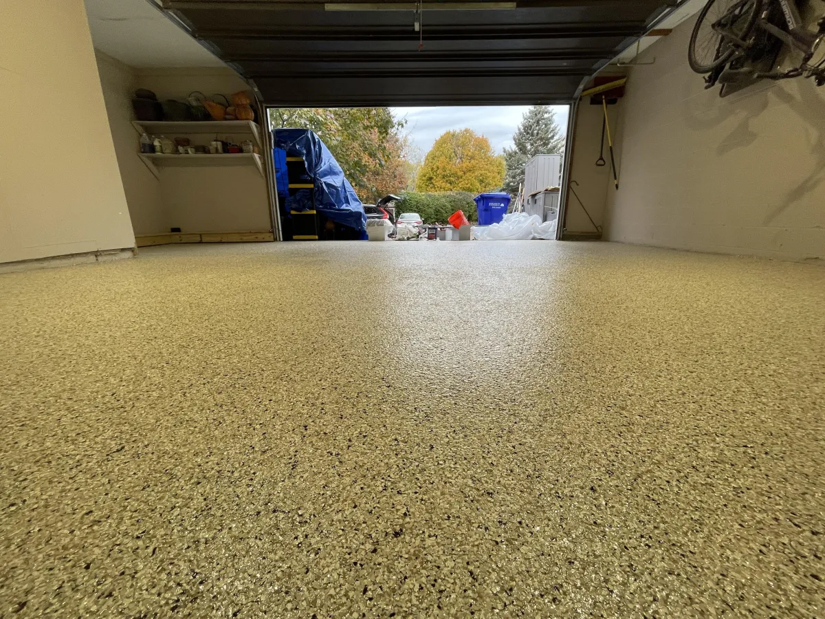 Before and After Rochester NY Epoxy Garage Floor