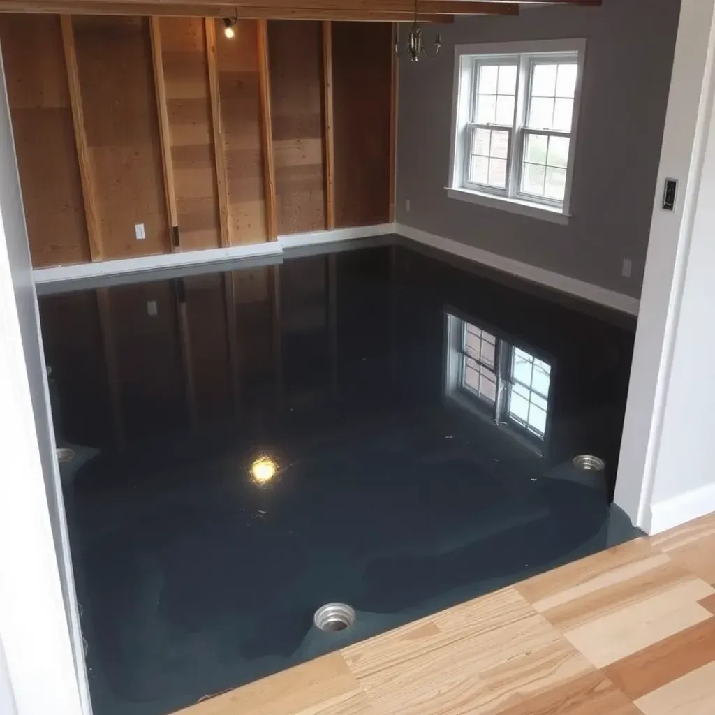 Apex, NC water damage restoration scene with restoration tools, water-affected areas, and cleanup equipment.